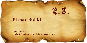 Miron Betti névjegykártya